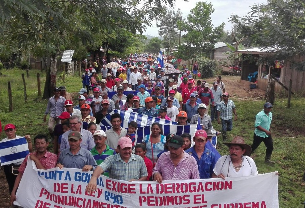 Más de 1 000 miembros de Movimiento Campesino se movilizaron hasta Punta Gorda para exigir que se derogue la Ley 840. Foto: Cortesía