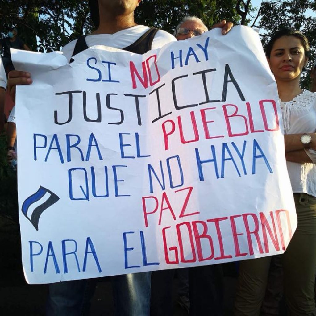 Protestas sociales contra el régimen de Daniel Ortega. Foto: M. Guevara