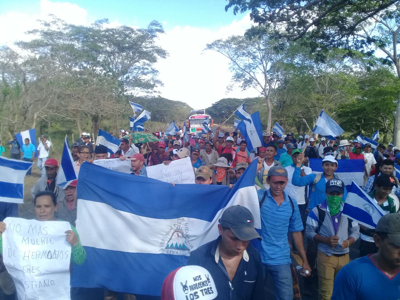 Campesinos de El Tule, Almendro y Nueva Guinea se unen a las protestas. Foto: CortesÃ­a