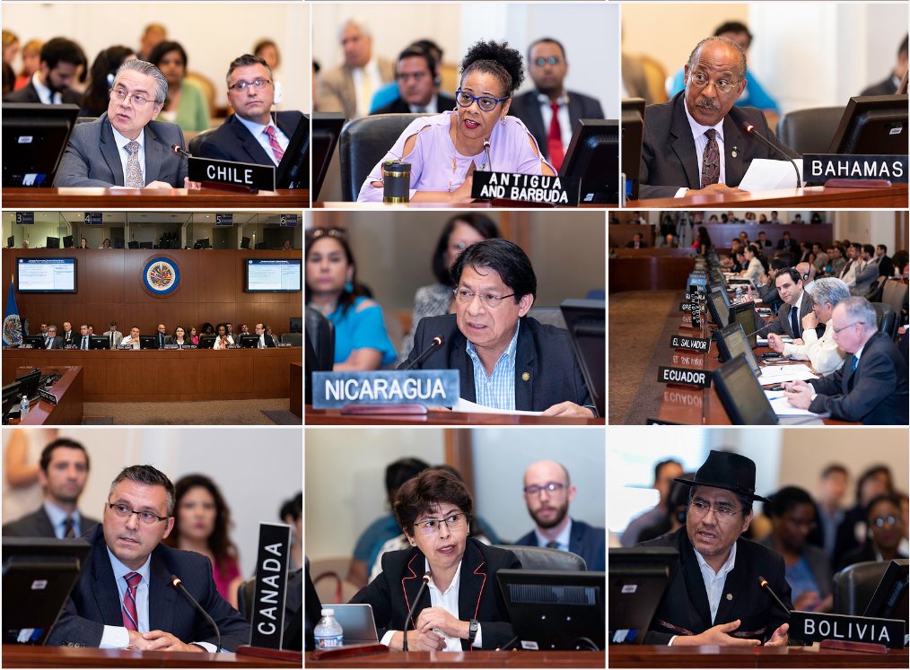 Consejo Permanente de la OEA analiza la crisis de Nicaragua en sesión extraordinaria aprueba resolución de condena a la represión que ejecuta el Estado de Nicaragua. Foto: OEA