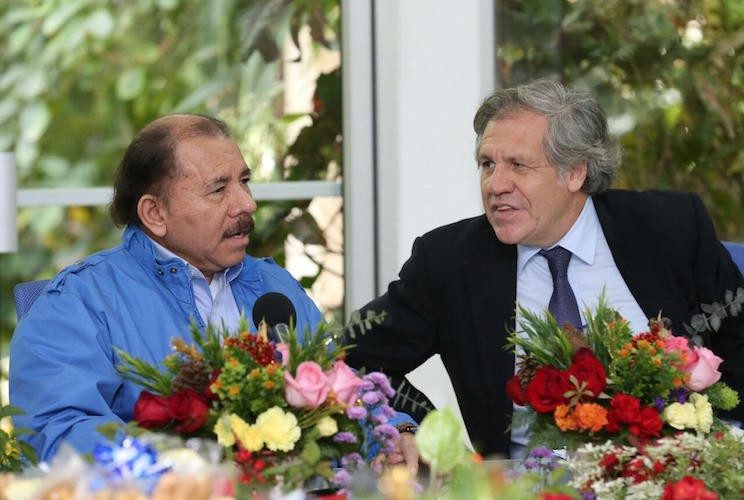 Encuentro de Daniel Ortega y Luis Almagro. Foto: La Prensa/Archivo