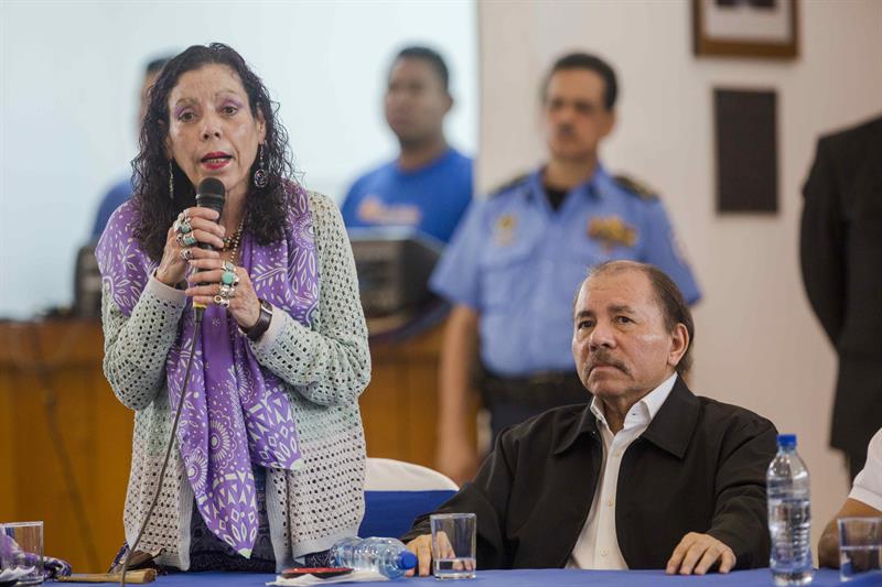 Daniel Ortega en la apertura del diálogo nacional. Foto Archivo/EFE