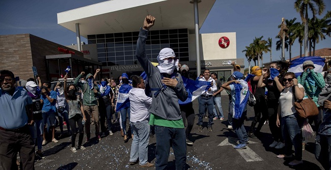 Protesta contra el Gobierno en Managua. Foto: El Informador