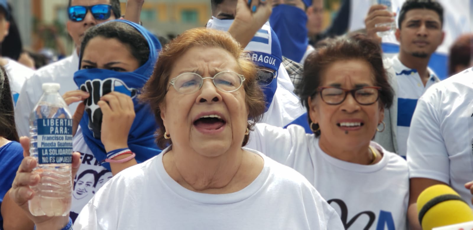 Defensores de derechos humanos protestan contra el régimen de Daniel Ortega. Foto: G. Shiffman / Artículo 66