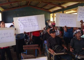 Comunidades mayagnas exigen salida de colonos de sus territorios y protección efectiva del estado. Fotos: Redes Sociales CEJUSPEM.