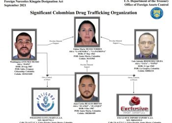 EEUU sanciona a una colombiana acusada de liderar banda de tráfico de drogas