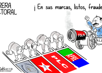 Seis partidos políticos le servirán de comparsa al FSLN para intentar legitimar los comicios presidenciales. Caricatura de Cako.