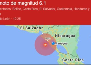 Dos sismos de magnitud 6,1 y 4,5 sacuden la costa del Pacífico de Nicaragua