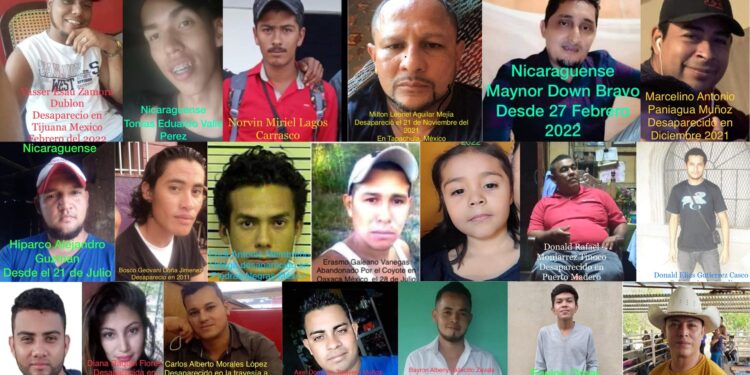 Migrantes nicaragüenses desaparecidos en busca del sueño americano.
