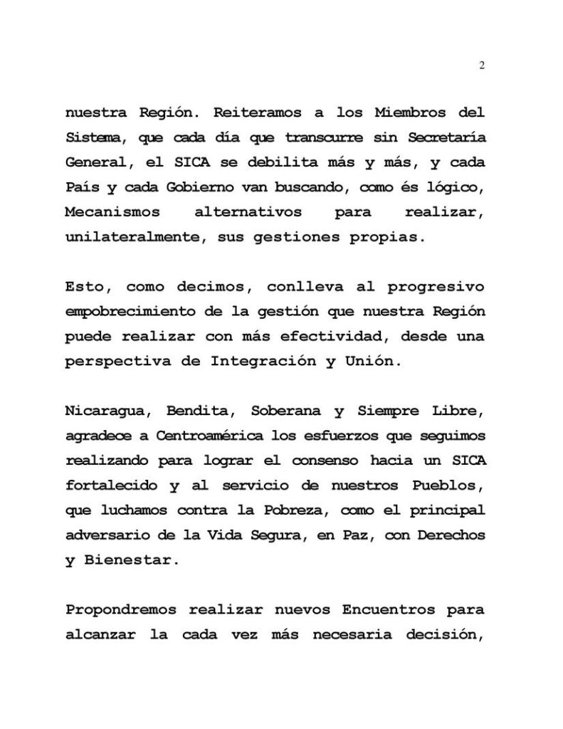 Ortega-Murillo dictatorship suffers another defeat in SICA and threatens to "dispense" with the organization