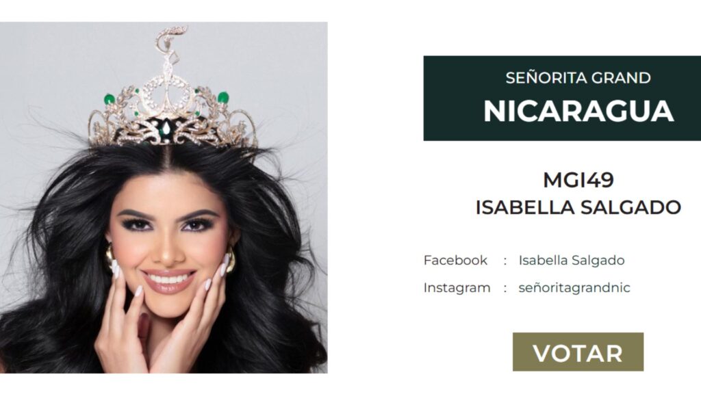 Isabella Salgado, representative of Nicaragua, among the most voted to classify in Miss Grand International 2024